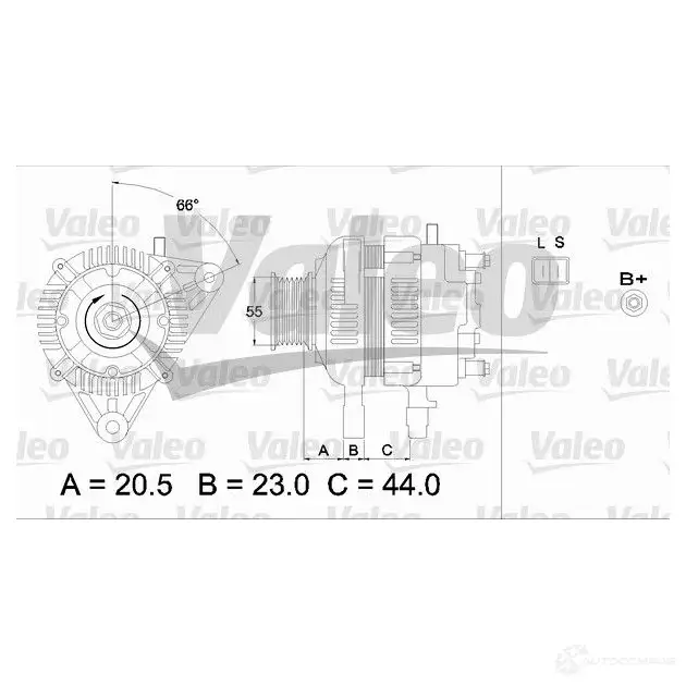 Генератор VALEO TA0 00A34501 QXIPX46 226385 437334 - Изображение 1
