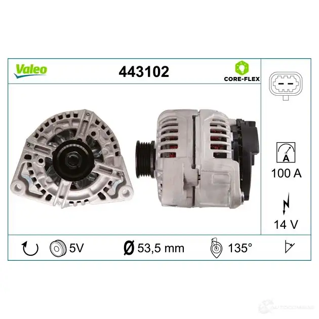 Генератор VALEO CWUXFL R 443102 1424242224 3276424431028 изображение 3