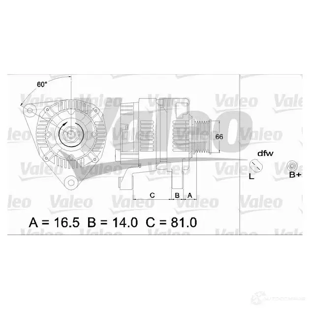 Генератор VALEO 2542 402 A14VI36 226415 437365 изображение 0