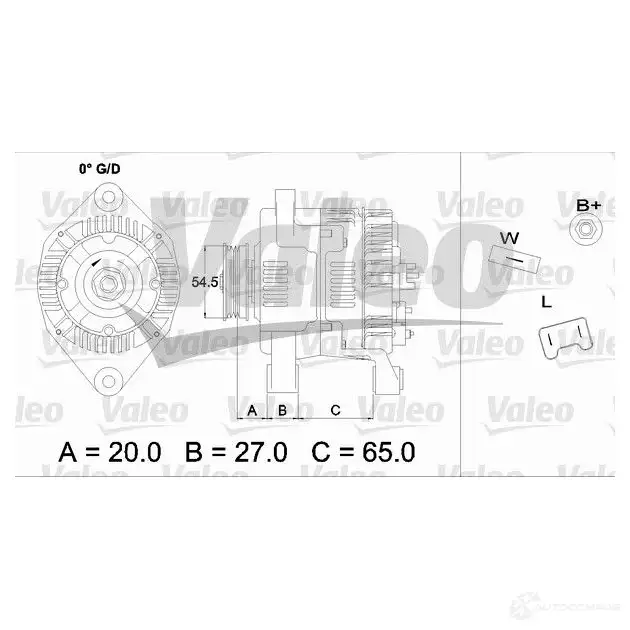 Генератор VALEO A13VI 226380 437329 2 541813 - Изображение 1