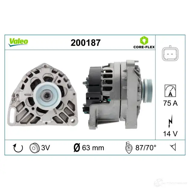 Генератор VALEO 200187 U TFRV 1437851887 изображение 0