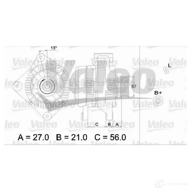 Генератор VALEO 254187 9 226228 436731 A13VI изображение 0