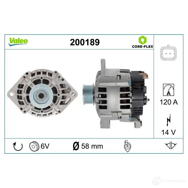 Генератор VALEO SJZ Q3F 1437851976 200189 - Изображение 1