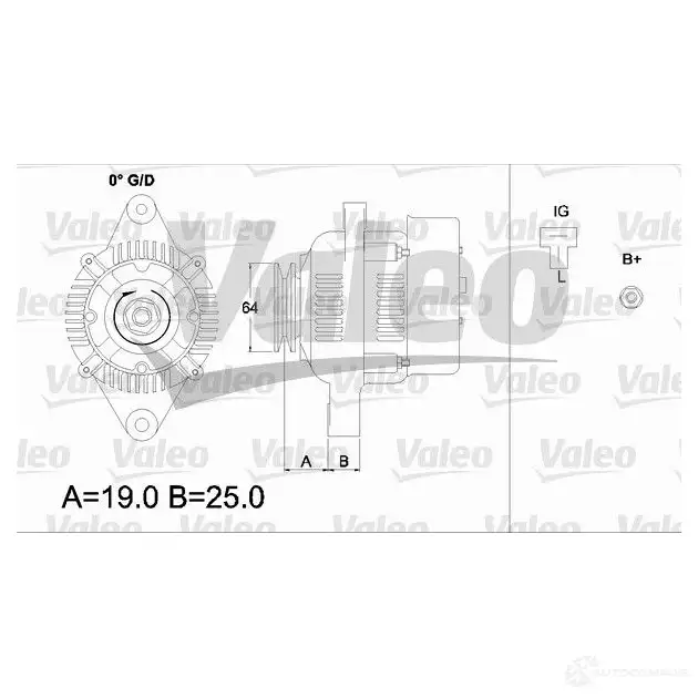 Генератор VALEO 226298 VA 298 XQ06JP7 437153 изображение 0