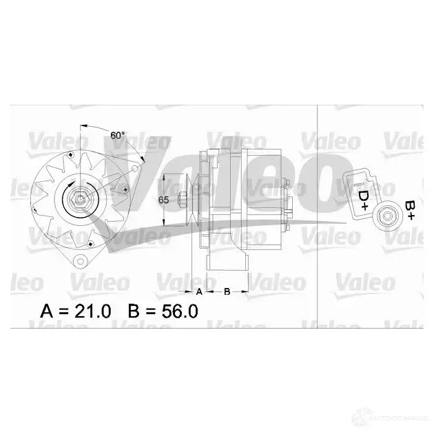 Генератор VALEO 225834 9AR 2619G 436153 SG9MA033 - Изображение 1