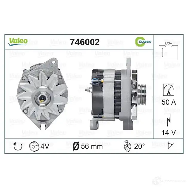 Генератор VALEO SG9MA 190 25GC0Q 746002 1206142762 - Изображение 1