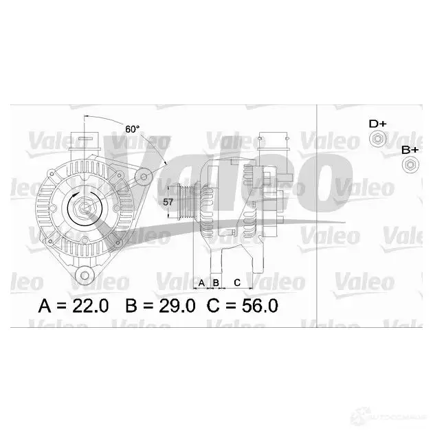 Генератор VALEO A13 VI192 226246 436751 A13VI192+ изображение 0