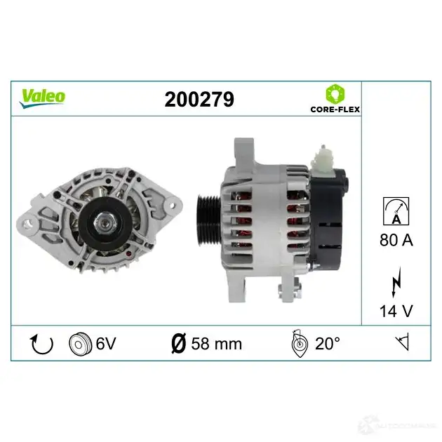 Генератор VALEO 1437853456 MS 4JI 200279 - Изображение 1