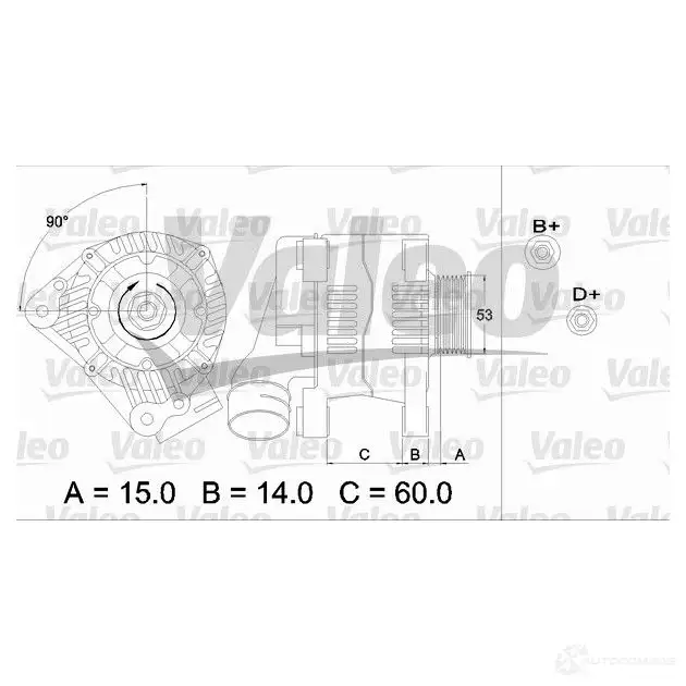Генератор VALEO 226433 Y4 26VH 3276424373847 437384 - Изображение 1