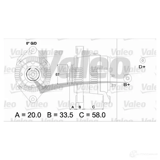 Генератор VALEO 226345 2542 764 437207 SG7S026 изображение 0