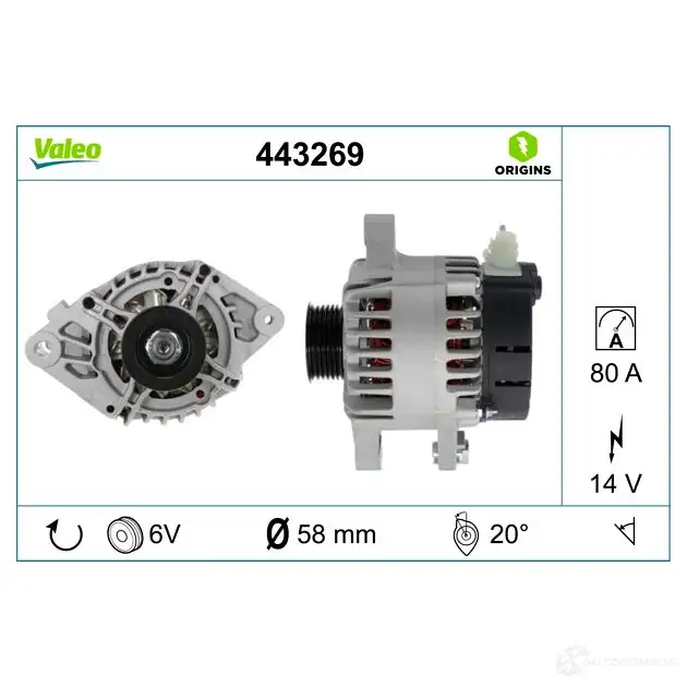 Генератор VALEO 7M W3X 443269 1437850205 изображение 3