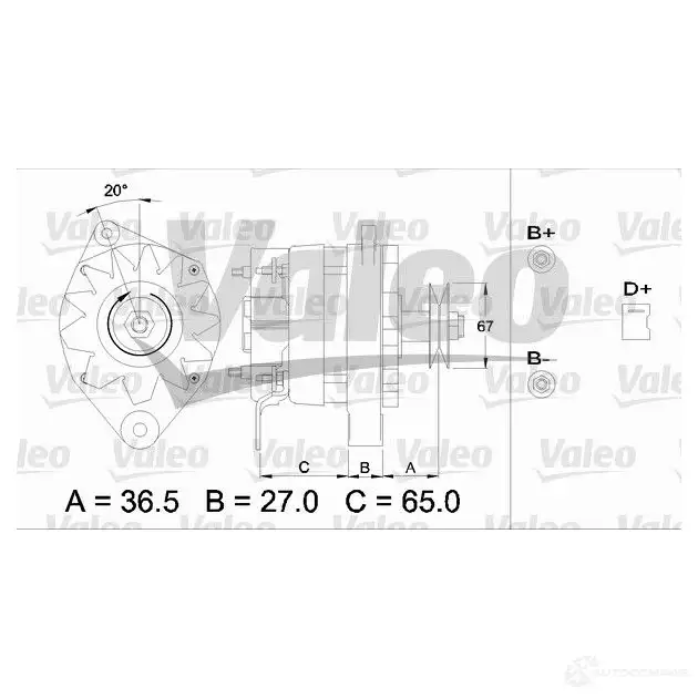 Генератор VALEO A14N23 436246 225875 9 AR2990P - Изображение 1