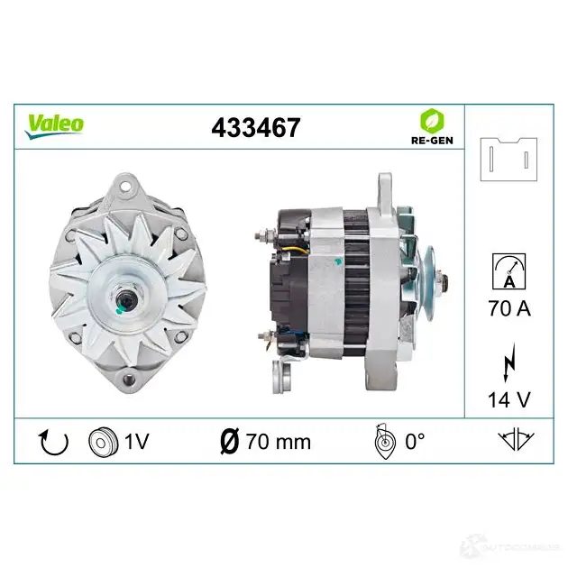 Генератор VALEO 225687 433467 2541 160 A13N173 изображение 3