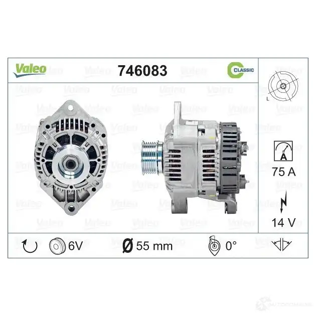 Генератор VALEO Q80ZS1 237620 A11V I81 746083