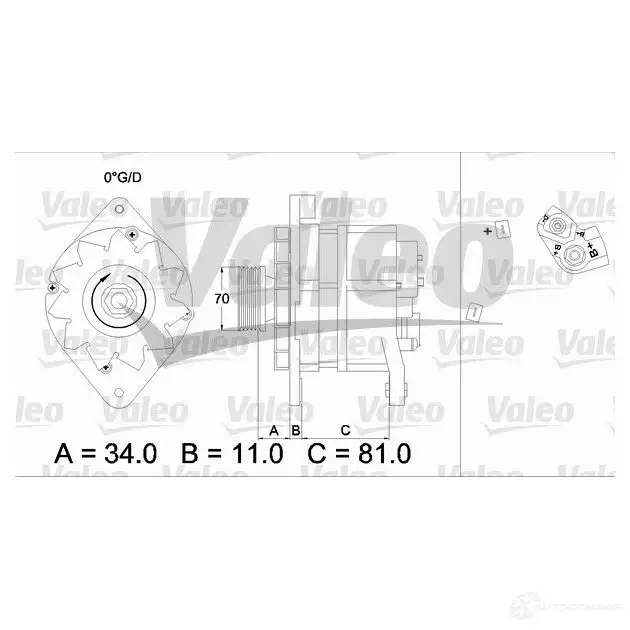 Генератор VALEO 436302 2 625236 225922 SG9MA226 изображение 0