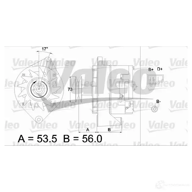Генератор VALEO 9 AR2515K 9AR2516F 436215 225859 - Изображение 1