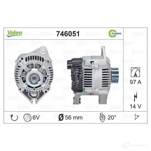 Генератор VALEO A13VI281 746051 A13V I191 1206144462 изображение 0