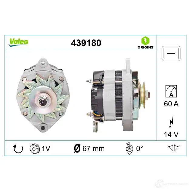 Генератор VALEO 439180 227099 A13N2 26 NA252 изображение 3