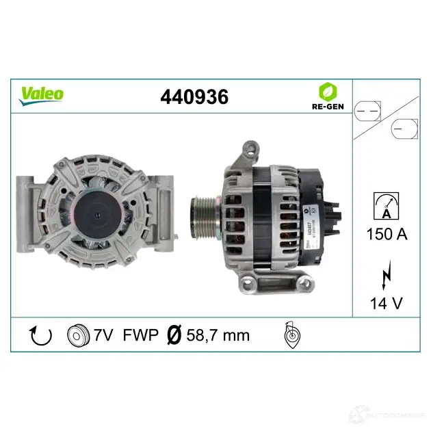 Генератор VALEO M46 50 1437851207 440936 изображение 0