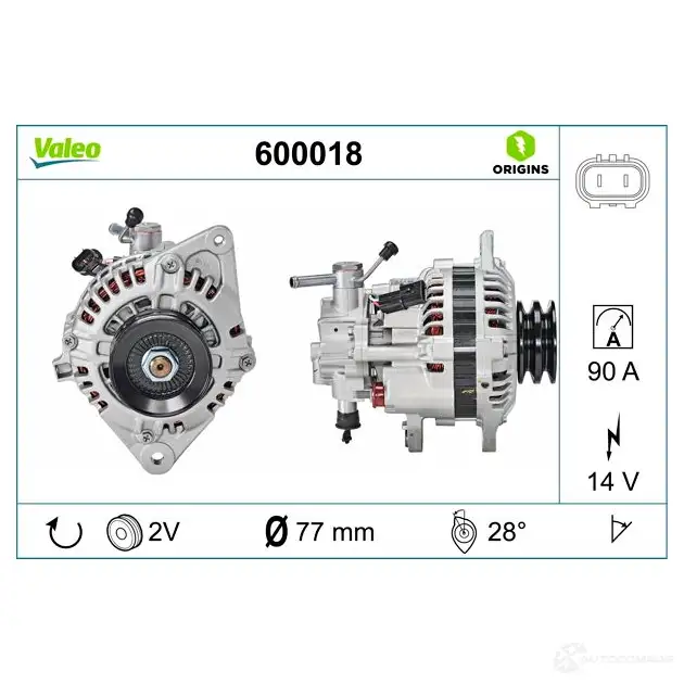 Генератор VALEO 600018 3276426000185 233400 66 1OZU7 изображение 3