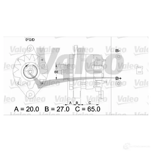 Генератор VALEO 433445 516044A 225666 5160 44 изображение 0