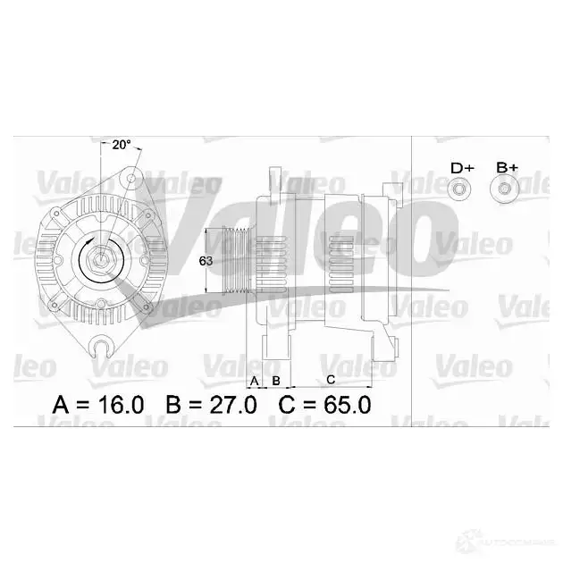 Генератор VALEO 436340 2541738 225947 2541 360 изображение 0