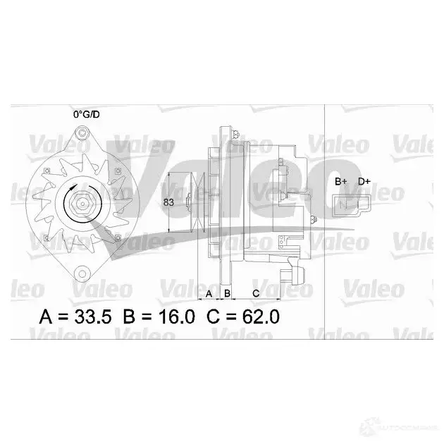 Генератор VALEO 436109 ZHCK0 225807 9AR50 06G - Изображение 1
