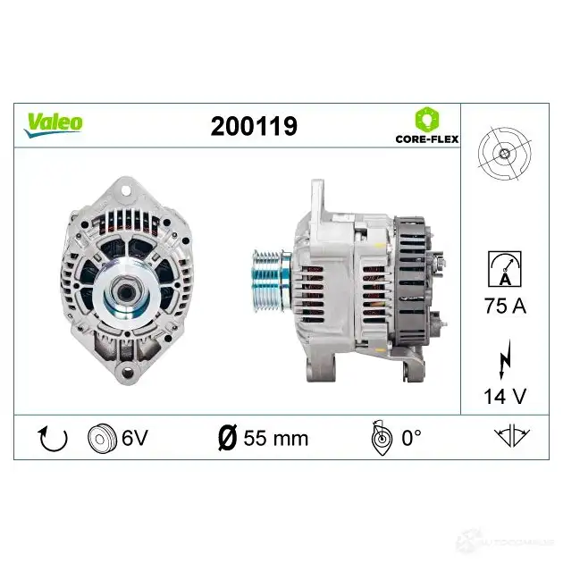 Генератор VALEO 1437853104 200119 6PW FHU