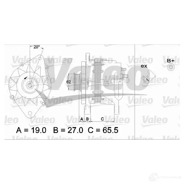 Генератор VALEO 3276424372208 437220 226354 WEFK WP - Изображение 1