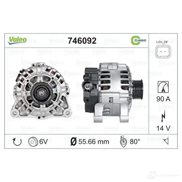 Генератор VALEO 746092 SG10B022 A13V I277 1206145948