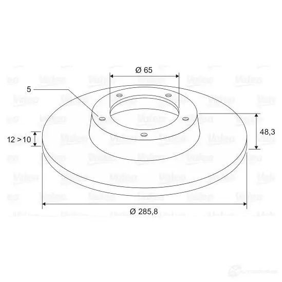 Тормозной диск VALEO 197031 R6AD25 P 220260 3276421867479 изображение 0