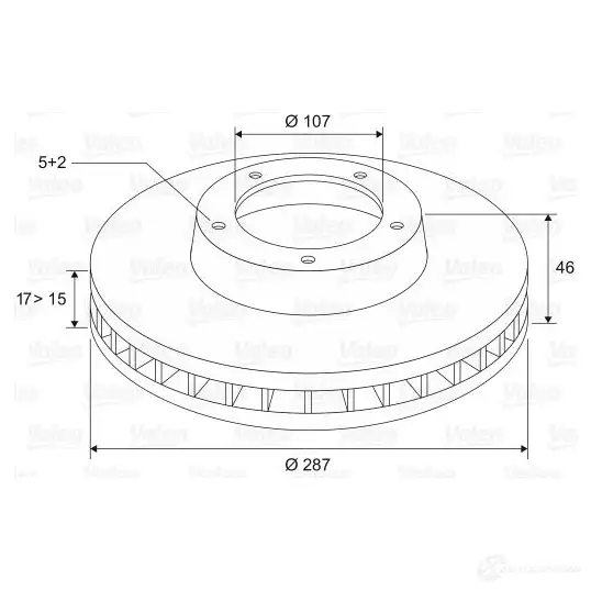 Тормозной диск VALEO 3276421866267 219904 SCJC8R F 186628 - Изображение 1