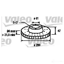 Тормозной диск VALEO 219952 186715 3276421866915 DXM1 Q