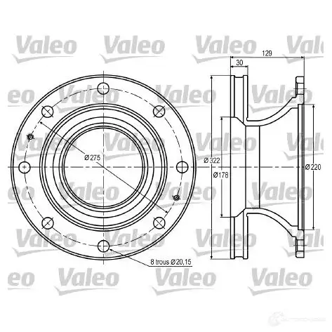 Тормозной диск VALEO DF924 220116 DF 924 187005