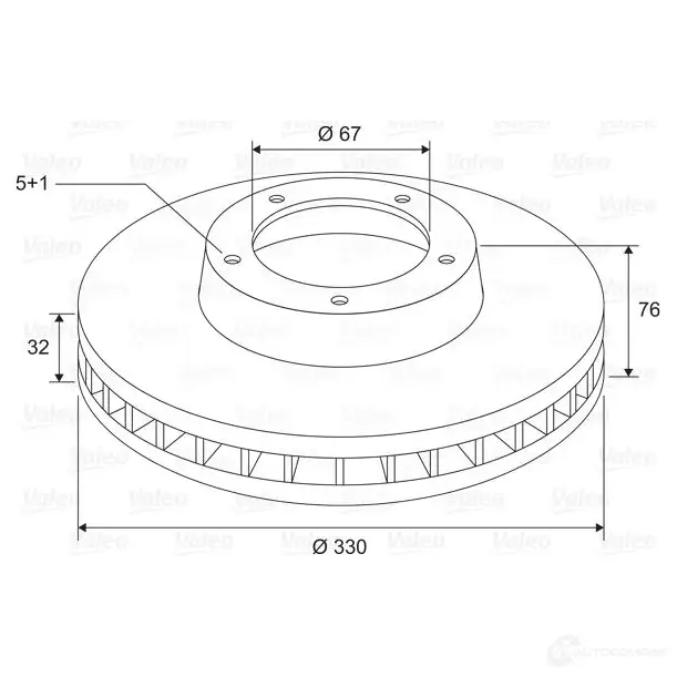 Тормозной диск VALEO O8BMEF6 D 1447 1424230966 197718 - Изображение 1