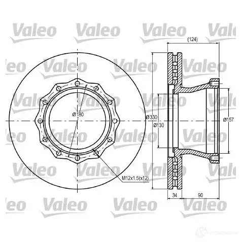 Тормозной диск VALEO 187056 6H BWM 220157 3276421870561 изображение 0