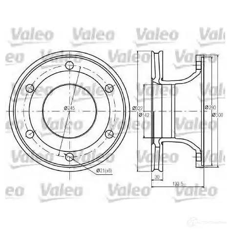 Тормозной диск VALEO 187063 02ZTD9L 220164 DF9 99