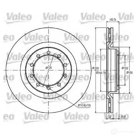 Тормозной диск VALEO 187097 3276421870974 220194 H7 BAMDL