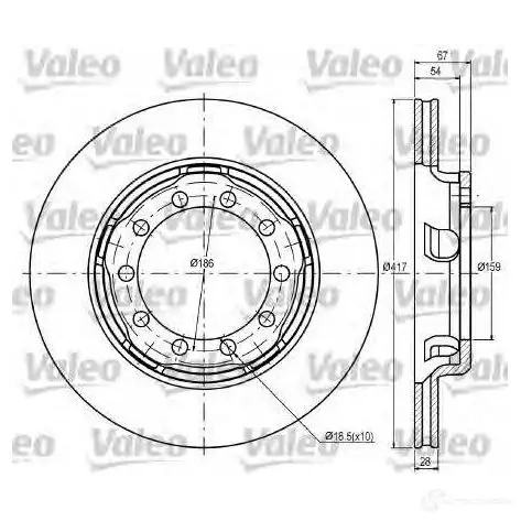 Тормозной диск VALEO 220179 VVSWRHJ 187080 DF9 95