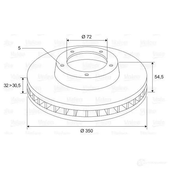 Тормозной диск VALEO U3J S1JE 1205866102 3276421975358 197580 - Изображение 1