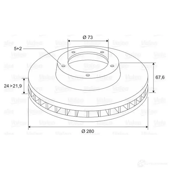 Тормозной диск VALEO 186418 219726 KE4B 4L 3276421864188 - Изображение 1