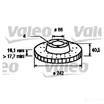 Тормозной диск VALEO 186441 3276421864393 219749 W F8U80E