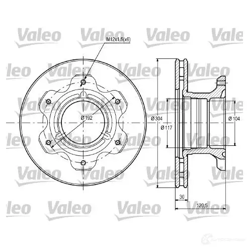 Тормозной диск VALEO 187107 3276421871070 220200 6KP7 EQ9 изображение 0