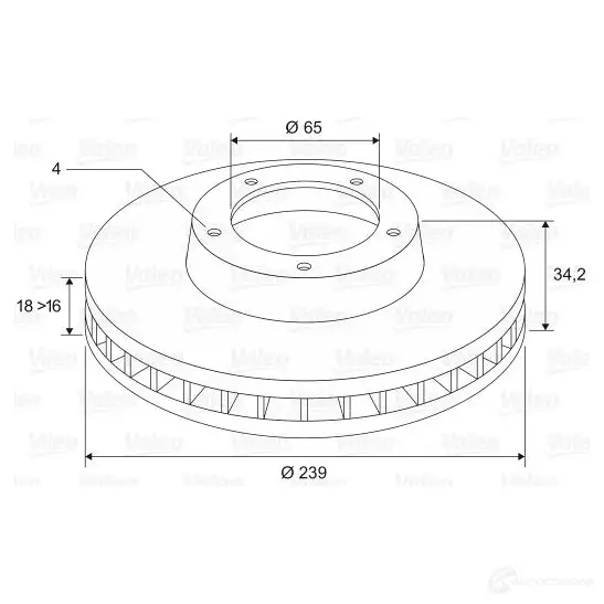 Тормозной диск VALEO 3276421865130 219825 E4LK 1 186523 - Изображение 1