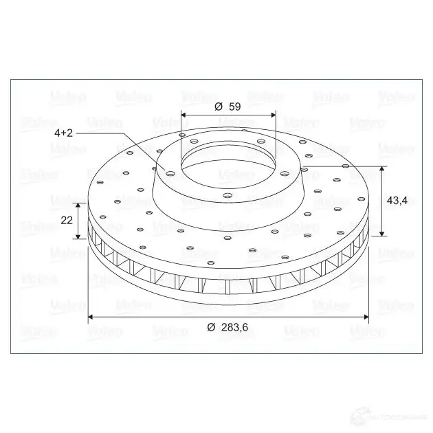 Тормозной диск VALEO M2Q H0 1206248382 3276421970780 886266 - Изображение 1