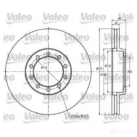 Тормозной диск VALEO 220128 GC3YI 187018 DF9 52 изображение 0