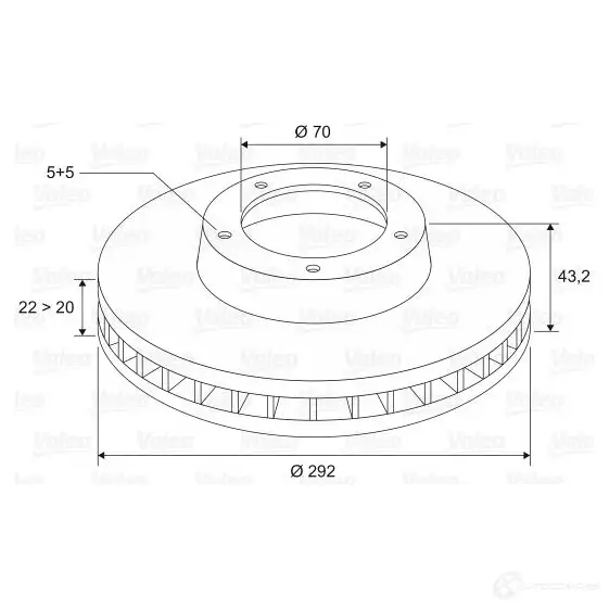 Тормозной диск VALEO 197132 OCBK B4 3276421971244 220323 изображение 0