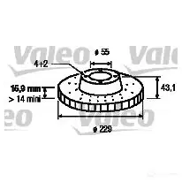 Тормозной диск VALEO 3276421868704 220088 186874 L 88YC