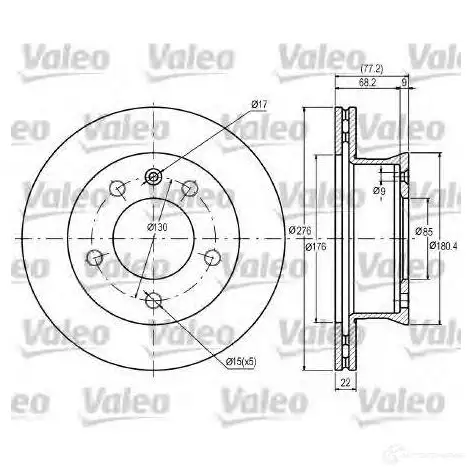 Тормозной диск VALEO 220144 3276421870417 HF3 W9 187041 изображение 0