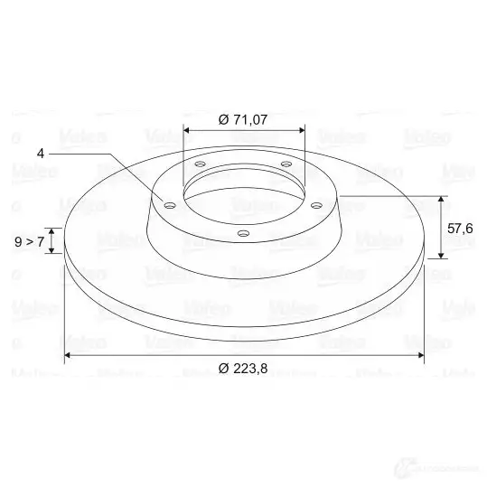 Тормозной диск VALEO 186586 66N M1J 3276421865864 219873 - Изображение 1